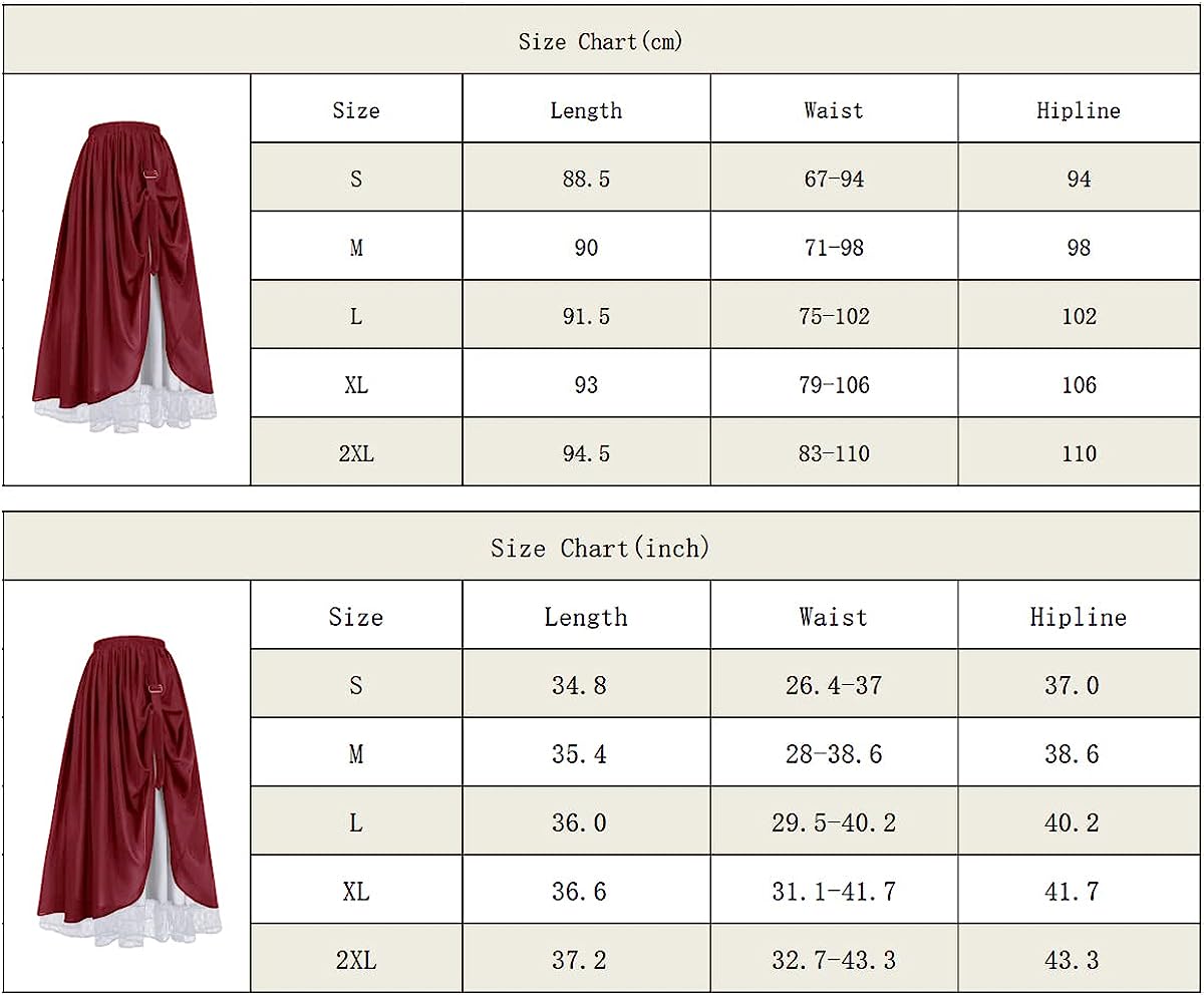 Mingyuezai Maxi Long Skirt for Women Double-Layer Vintage Victorian Renaissance Skirts - Image 6